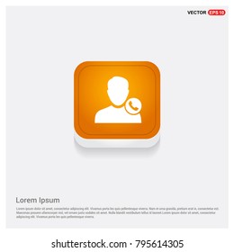 Call user icon Orange Abstract Web Button