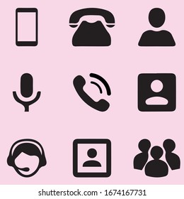 call and user icon in pink background