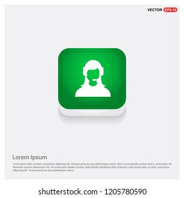 Call user iconGreen Web Button - Free vector icon
