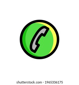 Call User Interface Outline Icon Logo Vector Illustration
