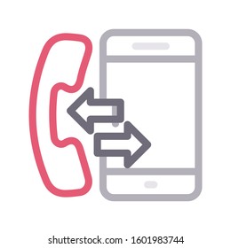 call vector color line icon 