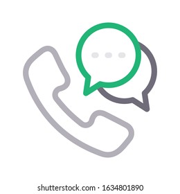 call vector color line icon