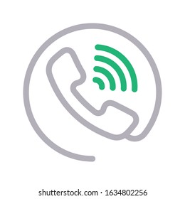 call vector color line icon