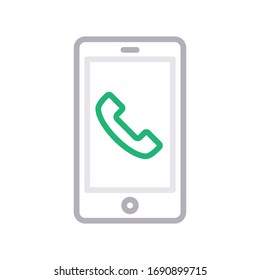 call vector color line icon 