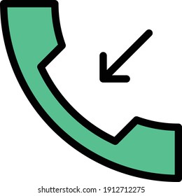 call vector color line icon