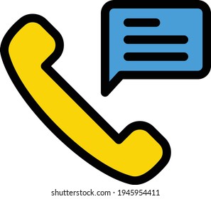 call vector color line icon