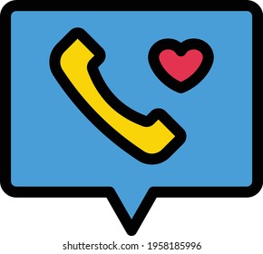 call vector color line icon