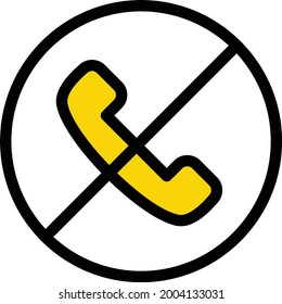 call vector color line icon