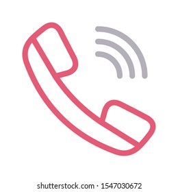 call vector colour line icon 
