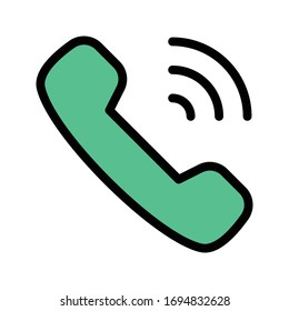 call vector flat color icon 