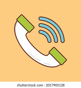 call vector flat color icon