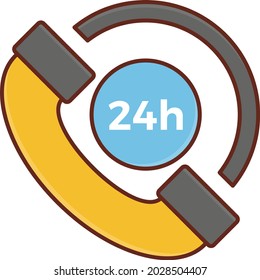 call vector flat color icon