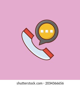 icono de color plano del vector de llamada