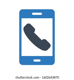 call vector glyph color icon 