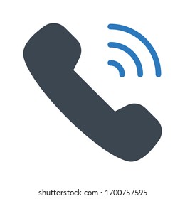 call vector glyph color icon 