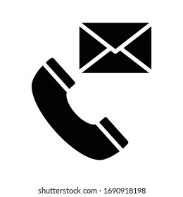 icono plano de glifo vector de llamada 