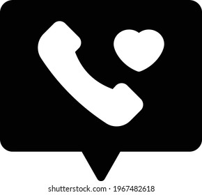 icono plano de glifo vector de llamada