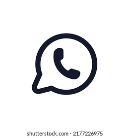 Icono de vector de llamada en fondo blanco.