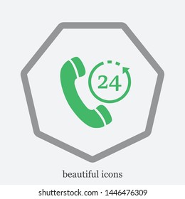 Call vector icon. The sign of the call and the calling. The button of the call.