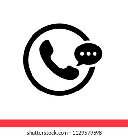 Call vector icon, talk phone symbol. Simple, flat design for web or mobile app