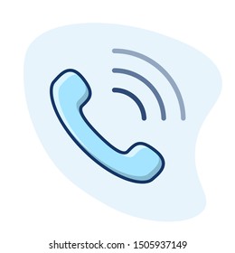 Call vector icon. Telephone handset line illustration.