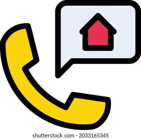 call vector line colour icon