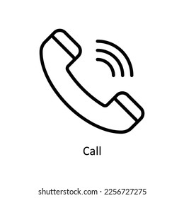 Call Vector Outline icon for your digital or print projects. stock illustration