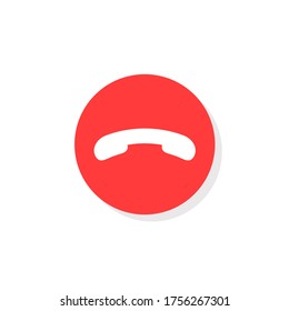 Call Vector Phone Button Vector Decline Symbol, Mobile Red Circle Reject Symbol Illustration.