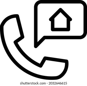 call vector thin line icon