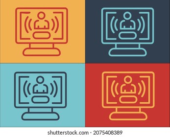 Call With Video Logo Template, Simple Flat Icon of communication,video,call