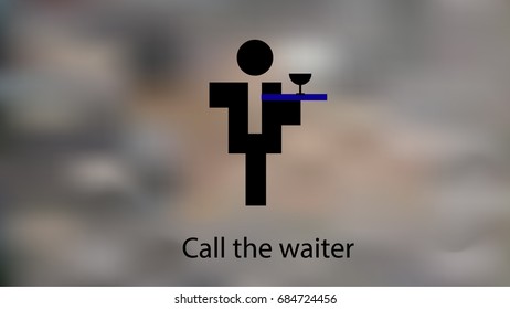 Call the waiter. Information sign. Vector illustration