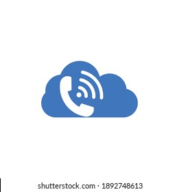 Call wifi cloud shape concept logo design vector template. Phone and wifi logo design icon