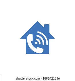 Call wifi home shape concept logo design vector template. Phone and wifi logo design icon	