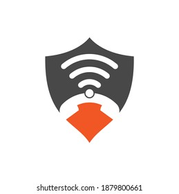 Rufen Sie WLAN-Schild Form Logo Design Vektorvorlage. Logo-Design für Telefon und WiFi