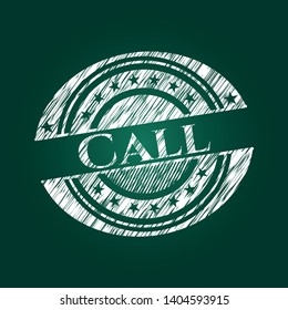 Call written on a chalkboard. Vector Illustration. Detailed.