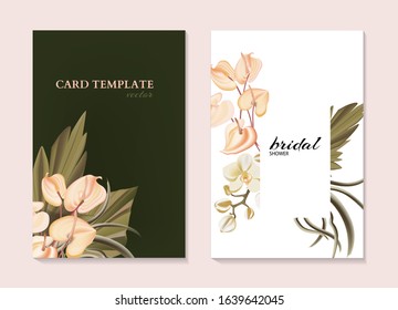 Calla bloom with dried palm leaves, pampas grass floral elements for the hotel, beauty salon, spa, restaurant, club. Vector wedding realistic illustration.