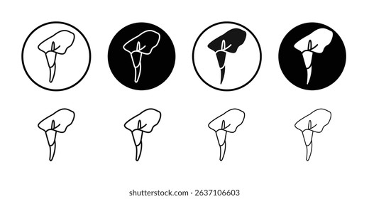 calla icon Black line art vector logo set