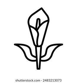 calla icon linear logo mark in black and white