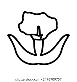 calla icon linear logo mark in black and white