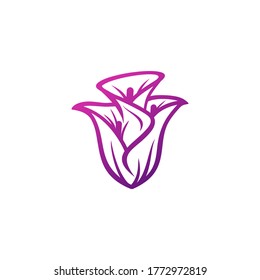 calla lily flower logo illustration vector