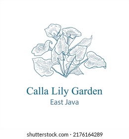 Calla lily Garden Natural and Beautiful Logo