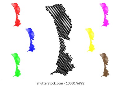Callao Region (Republic of Peru, Regions of Peru) map vector illustration, scribble sketch El Callao map