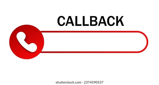 Callback mobile call back button vector illustration. Call back template