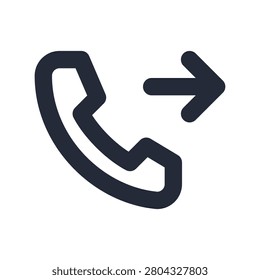 Callback request line icon in a clean monoline outline style, a vector symbol for customer support, help desk and service.
