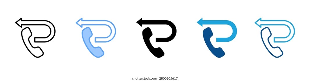 Callback web icon with multiple style collection