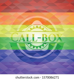 Call-box lgbt colors emblem. Vector Illustration. Mosaic.