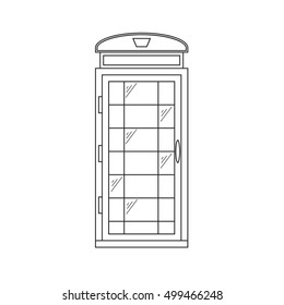 Call-Box London Thin Line Pixel Perfect Art. Material Design. Landmark for Tourist. Vector illustration of Outline calling box in London. Telephone cabin box british, english symbol