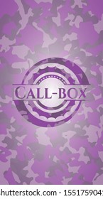 Call-box pink on camouflage pattern. Vector Illustration. Detailed.