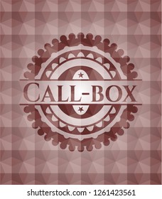 Call-box red emblem with geometric background. Seamless.
