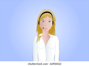 callcenter agent ( background on separate layer )